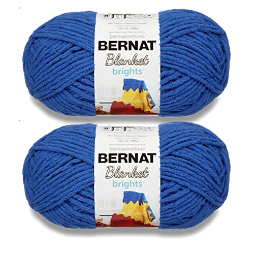 Bernat Blanket Brights Royal Blue Garn – 2 Packungen mit 300 g – Polyester – 6 super sperrig – 220 Meter – Stricken/Häkeln von Bernat