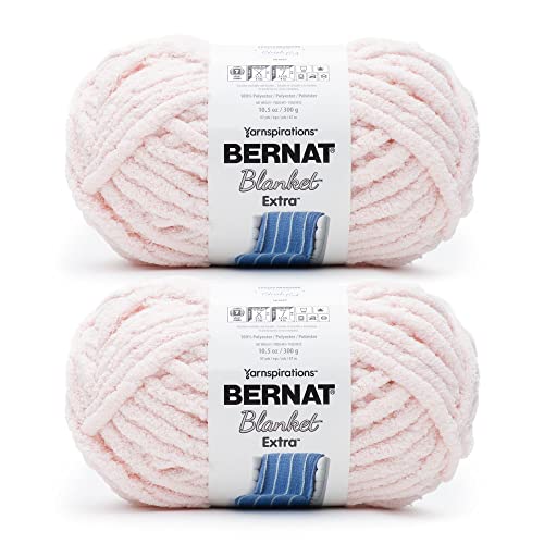 Bernat Blanket Extra Blush Pink Garn – 2 Stück 300 g – Polyester – 7 Jumbo – 90 Meter – Stricken, Häkeln, Basteln und Amigurumi, grobes Chenille-Garn von Bernat