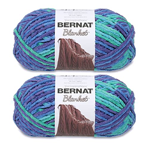 Bernat Blanket Ocean Shades Garn – 2 Packungen mit 300 g – Polyester – 6 Super Bulky – 220 Meter – Stricken/Häkeln von Bernat