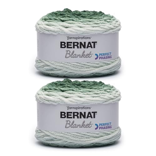 Bernat Blanket Perfect Phasing, 2er-Pack à 201,1 m/297,7 g, 100% Polyestergarn, Waldgrün von Bernat