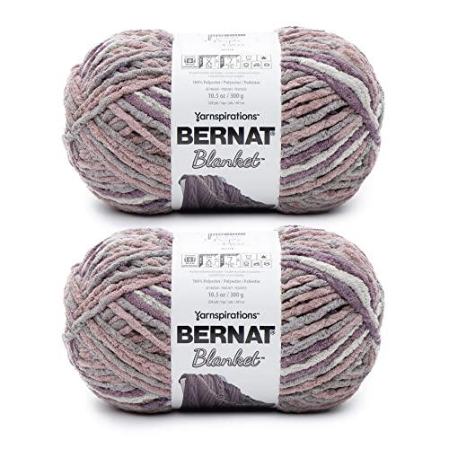 Bernat Blanket Purple Haze Garn – 2 Packungen mit 300 g – Polyester – 6 super sperrig – 220 Meter – Stricken/Häkeln von Bernat