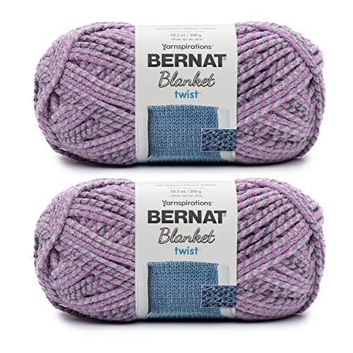 Bernat Blanket Twist Purple Haze Garn – 2 Packungen mit 300 g – Polyester – 6 super sperrig – 220 Meter – Stricken/Häkeln von Bernat
