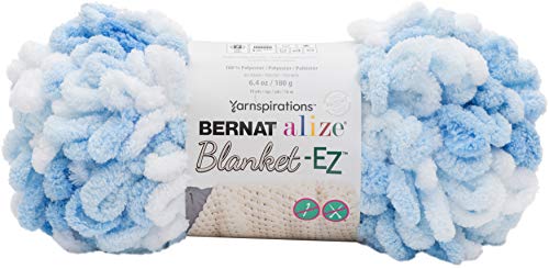 Bernat 16103737004 Elize Alize Decke-EZ, Polyester, weiß/blau, 180g von Bernat