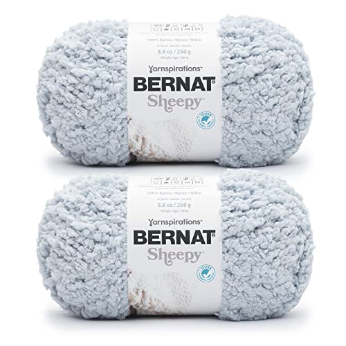 Bernat Sheepy Baa Baa Baa Blue Yarn – 2 Packungen mit 250 g – Nylon – 6 super sperrig – Stricken/Häkeln von Bernat