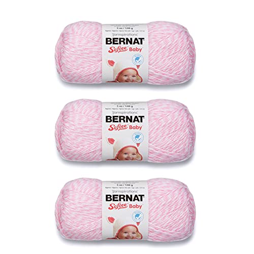 Bernat Softee Baby Baby Pink Marl Garn – 3 Packungen mit 141 g – Acryl – 3 DK (hell) – 362 m – Stricken/Häkeln von Bernat