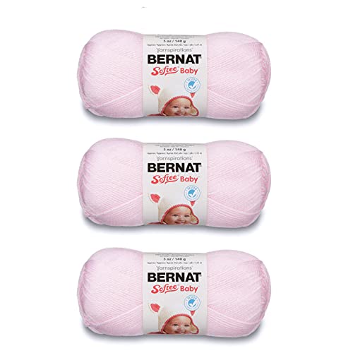 Bernat Softee Baby Pink Garn – 3 Packungen mit 141 g – Acryl – 3 DK (leicht) – 360 m – Stricken/Häkeln von Bernat