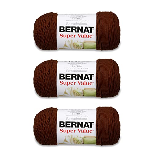 Bernat Super Value Garn, 3er-Pack, Walnuss, 3 Stück von Bernat