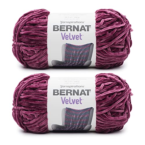 Bernat Velvet Burgunderrot Pflaumengarn – 2 Packungen mit 300 g – Polyester – 5 sperrig – 300 Meter – Stricken/Häkeln von Bernat