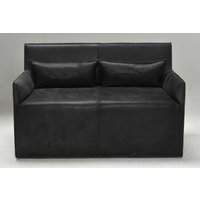 2Er-Sofa, Ledersofa Schwarz Modernes Wohnzimmersofa Premiumqualität Melora von BernauerDesign