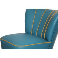 Cocktailsessel Polstersessel in Hochwertigem Möbelleder Aus Deutschland Loungesessel Farbe Petrol Gelb von BernauerDesign