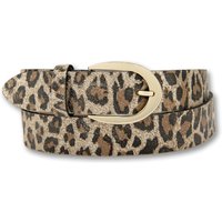 BERND GÖTZ Ledergürtel "Ledergürtel mit leicht glänzendem Metallicprint in Leo-optik" von Bernd Götz