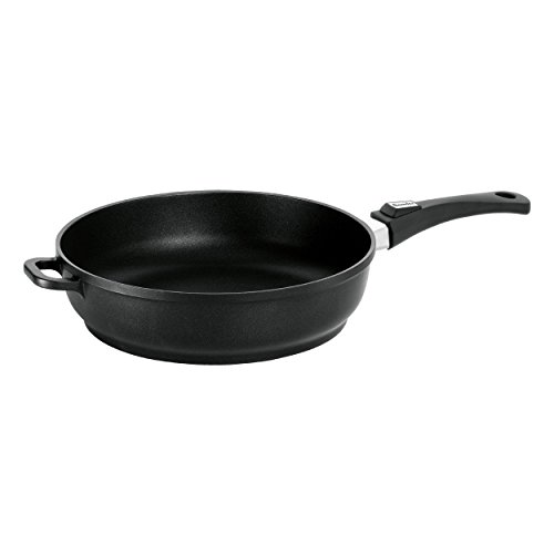 Berndes Schmorpfanne Vario Click 32 cm, Induktion, hoher Rand, Pfanne mit abnehmbarem Stiel, allherdtauglich, robuster Aluguss, antihaft beschichtet, Schwarz von Berndes