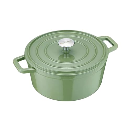 Berndes Bräter B.iron 3,75L mit Deckel - 24 cm - Gusseisen mit Emaillebeschichtung - Kochtopf zum Schmoren und Braten - Induktionsgeeignet - für alle Herdarten - Grün von Berndes