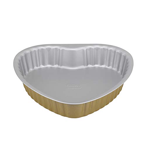 Berndes Metal Bakeware Kuchenform, antihaftbeschichtet, herzförmig, geriffelt, innen 25 x 25 cm, außen 26 x 26 cm von Berndes