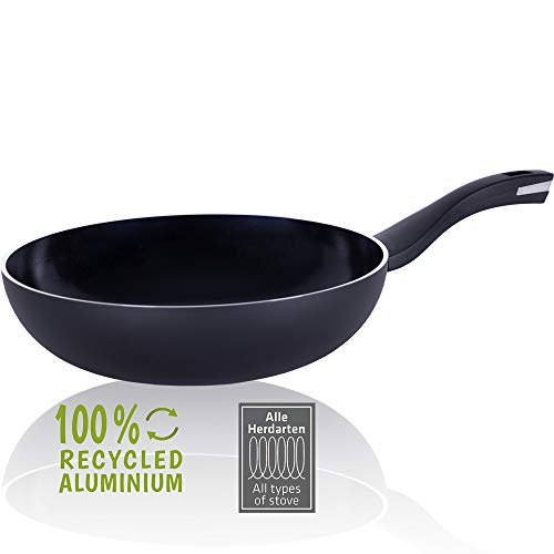 Berndes Pfanne 28 cm, b.Green Alu Recycled Induction, Wokpfanne hergestellt zu 100% aus recycelten Getränkedosen, Aluminium von Berndes