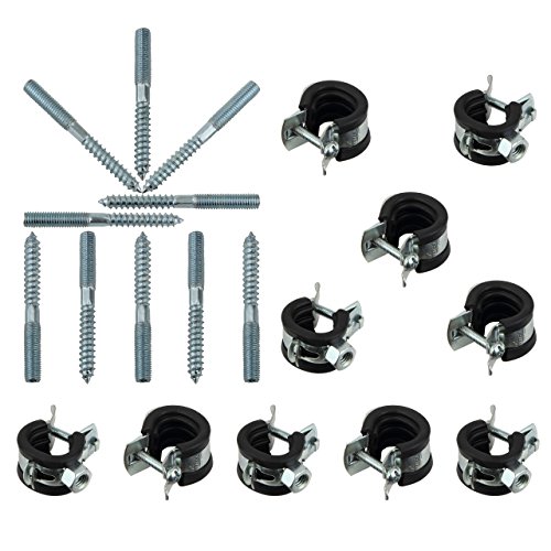 Rohrschellen Set 20-23 mm 1/2" mit Stockschrauben M8 x 50 TX 25 10 Stück von Berner