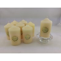 1 X Stumpenkerze Weiß Aus 100 % Gebleichtem Bienenwachs, Handgegossen von BernhardsWerkstaette
