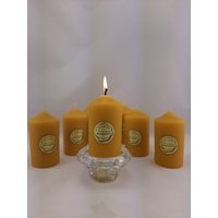 4 Stumpenkerzen Aus 100 % Bienenwachs, Handgegossen von BernhardsWerkstaette