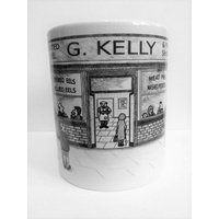 Pie & Mash Shop G. Kelly 11 Unzen Porzellan East End Becher Des Künstlers Bernie Wighton von BernieShop