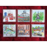 Untersetzer Buntes Set Von 6 Battersea Memories Untersetzer. Ein Sehr Beliebter Verkäufer Macht Ein Ideales Geschenk Für Diejenigen, Die Batterseas von BernieShop