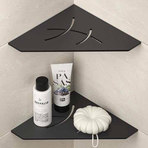 Bernkot ernkot Eckdusche-Regal 254mm Matt Schwarz 304 Edelstahl Pentagonal Eckregal Einbaubad Lagerung Shampoo Halter Organizer Küche Regal Rack 2-Pack, Keine Bohrung, Schwarz Bernkot ernkot Eckdusche-Regal 254mm Matt Schwarz 304 Edelstahl Pentagonal Eckregal Einbaubad Lagerung Shampoo Halter Organizer Küche Regal Rack 2-Pack, Keine Bohrung, Schwarz von Bernkot