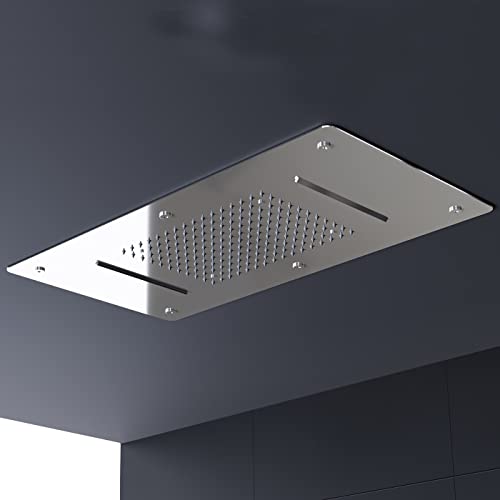 BERNSTEIN Einbauduschkopf Regenduschkopf Wassersparend Regenbrause 70x38cm Brausekopf aus Edelstahl Deckenbrause mit Anti-Kalk Düsen Duschkopf für Deckenmontage Regendusche DPG5017 von BERNSTEIN