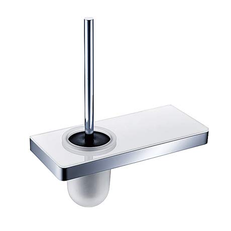 BERNSTEIN® Toilettenbürstenhalter G505 Edelstahl - WC-Bürste mit Ablage aus Glas von BERNSTEIN