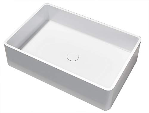 BERNSTEIN Rechteckiges Aufsatzwaschbecken PB2012-60 x 40 x 15 cm - Mineralguss Waschbecken in Weiß Matt - Mit Pop-up-Verschluss - Modernes Design für Waschtischplatten und Unterschränke, Waschschale BERNSTEIN Rechteckiges Aufsatzwaschbecken PB2012-60 x 40 x 15 cm - Mineralguss Waschbecken in Weiß Matt - Mit Pop-up-Verschluss - Modernes Design für Waschtischplatten und Unterschränke, Waschschale von BERNSTEIN