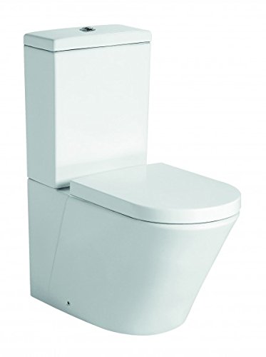 BERNSTEIN® Stand-WC mit Spülkasten CT1099, Stand-WC aus Keramik in Weiß - inkl. WC-Deckel aus Duroplast mit Absenkautomatik - Wasseranschluss oben von BERNSTEIN