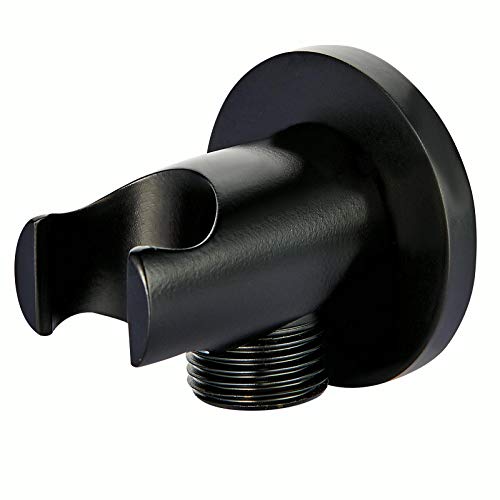 Wandanschlussbogen mit Brausehalter BA003 schwarz - rundes Design von BERNSTEIN