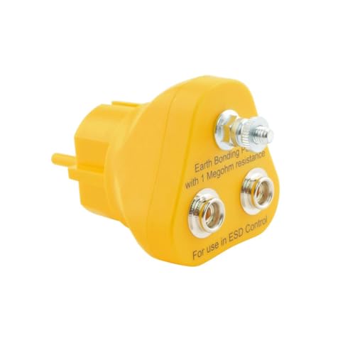 BERNSTEIN ESD Erdungsstecker 2 x 1 MOhm und M5 Anschluss | 1x Schraubanschluss M5 für 4 mm Öse, 2x 10 mm Druckknöpfe, 2 x 1 MOhm Sicherheitswiderstand von Bernstein Tools for Electronics