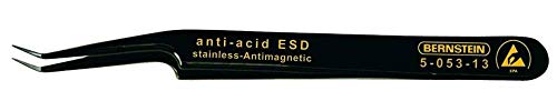 BERNSTEIN ESD SMD Pinzette 110 mm Form 5abb Edelstahl Winkel 30° sehr fein, ableitfähig von Bernstein Tools for Electronics