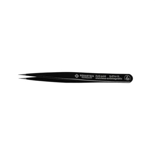 BERNSTEIN ESD SMD Universal Pinzette Präzision Edelstahl 120 mm – Ableitfähig, Spitze Pinzette Löten Zubehör und Modellbau von Bernstein Werkzeug GmbH