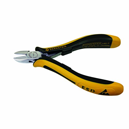 BERNSTEIN ESD Seitenschneider CLASSICline ableitfähig 115 mm | Mini-Wate mit abgerundetem Zangenkopf | Flush, ableitfähige, zweifarbige Handschutzhüllen von Bernstein Tools for Electronics