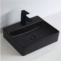 Bernstein - Aufsatzbecken KW6146 Keramik 50x42x12,5cm Schwarz matt mit Blende Chrom von Bernstein