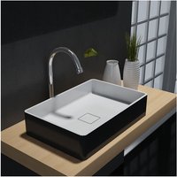 Aufsatzwaschbecken Bernstein Aqua PB2011B Mineralguss 48x32x10,5cm Schwarz/Weiß matt von Bernstein