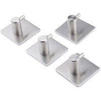 Bernstein - Handtuchhaken HK450 selbstklebend 4 Stück Edelstahl gebürstet von Bernstein