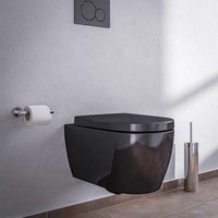 Bernstein - Wand-Hänge-WC NT2039 Schwarz glänzend Softclose-Sitz mit Standard LED-Nachtlicht von Bernstein