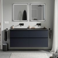 Badmöbel Unterschrank Bernstein LAVOA 120cm mit Mineralgussbecken CREAM Badmöbel: Mitternachtsblau matt, Metallgriff: Anthrazit matt, Waschbecken: Badmöbel Unterschrank Bernstein LAVOA 120cm mit Mineralgussbecken CREAM Badmöbel: Mitternachtsblau matt, Metallgriff: Anthrazit matt, Waschbecken: von Bernstein