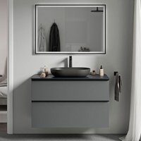 Badmöbel Unterschrank Bernstein lavoa 100cm Badmöbel: Anthrazit matt, Waschtischplatte: Mitternachtsblau matt, Metallgriff: Chrom Badmöbel Unterschrank Bernstein lavoa 100cm Badmöbel: Anthrazit matt, Waschtischplatte: Mitternachtsblau matt, Metallgriff: Chrom von Bernstein