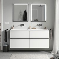 Badmöbel Unterschrank Bernstein lavoa 140cm mit Mineralguss Waschbecken cream Badmöbel: Weiß matt, Metallgriff: Chrom, Waschbecken: Weiß matt ohne Badmöbel Unterschrank Bernstein lavoa 140cm mit Mineralguss Waschbecken cream Badmöbel: Weiß matt, Metallgriff: Chrom, Waschbecken: Weiß matt ohne von Bernstein