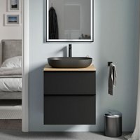 Badmöbel Unterschrank Bernstein lavoa 60cm Badmöbel: Schwarz matt, Waschtischplatte: Eiche honiggold, Metallgriff: Chrom Badmöbel Unterschrank Bernstein lavoa 60cm Badmöbel: Schwarz matt, Waschtischplatte: Eiche honiggold, Metallgriff: Chrom von Bernstein