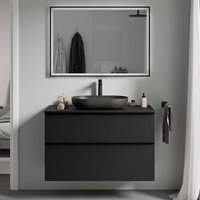 Badmöbel Unterschrank Bernstein lavoa 80cm Badmöbel: Schwarz matt, Waschtischplatte: Schwarz matt, Metallgriff: Chrom Badmöbel Unterschrank Bernstein lavoa 80cm Badmöbel: Schwarz matt, Waschtischplatte: Schwarz matt, Metallgriff: Chrom von Bernstein