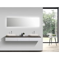Badmöbel Vision 1800 Weiß matt - Spiegel und Aufsatzwaschbecken optional Ohne Spiegel, 2x Waschbecken O-540 matt, Mit 2x Blende in Weiß von Bernstein