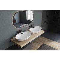 Aufsatzwaschbecken Bernstein NT8531 Mineralguss Oval 60x40x12,5 cm Weiß matt mit Ablaufgarnitur von Bernstein