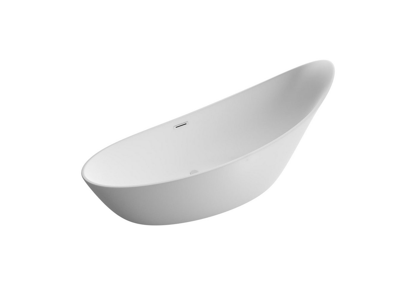 Bernstein Badewanne SOPHIE, (modernes Design / Acrylwanne / Sanitäracryl / hochgezogener Rückenteil), freistehende Wanne / Weiß Glänzend / 190 cm x 80 cm / Acryl / Oval von Bernstein