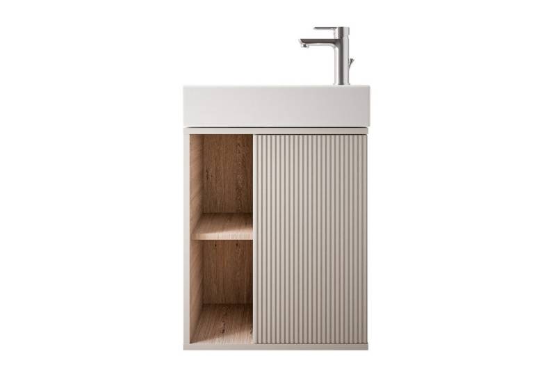 Bernstein Badmöbel-Set BELDIVO, (mit Waschbecken DURAVIT, Waschtischunterschrank 50 cm mit Waschbecken), Türanschlag rechts - Farbe wählbar - matt von Bernstein