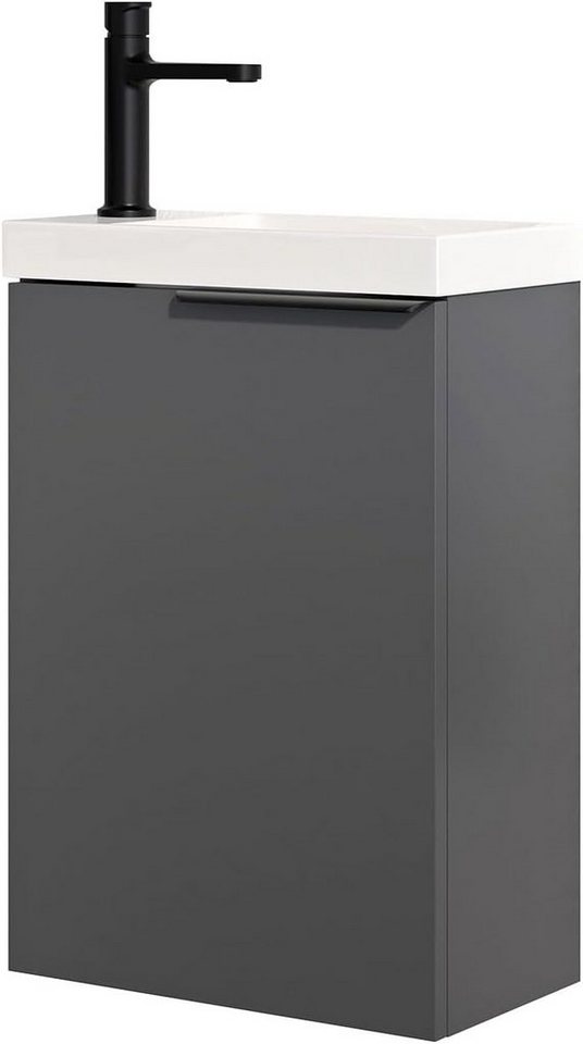 Bernstein Badmöbel-Set TIM, (Komplett-Set, Waschtischunterschrank 40cm mit Waschbecken), Farbe & Griff wählbar / vormontiert / feuchtigkeitsresistent von Bernstein