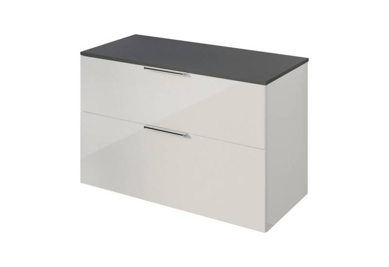Bernstein Badmöbel-Set TIM, (Waschtischunterschrank mit Waschtischplatte und Griffe, Unterschrank 100 cm - hängend - vormontiert - 2 Schubladen), für Aufsatzwaschbecken - Farbe Unterschrank & Waschtisch frei wählbar von Bernstein