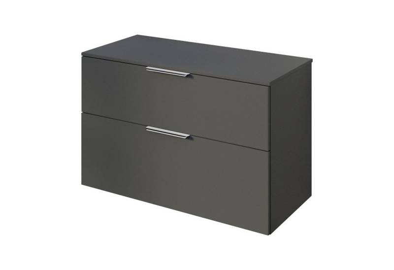 Bernstein Badmöbel-Set TIM, (Waschtischunterschrank mit Waschtischplatte und Griffe, Unterschrank 100 cm - hängend - vormontiert - 2 Schubladen), für Aufsatzwaschbecken - Farbe Unterschrank & Waschtisch frei wählbar von Bernstein